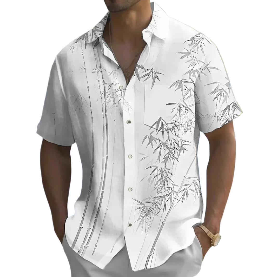 

Summer Beach Shirt Men Print Hawaiian Aloha Short Sleeve Casual Tropical Graphic Shirts Vacation Streetwear Male