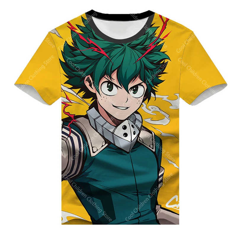 

My Hero Academia Summer Boys Girls Short Sleeve Clothing for Tee Cute casual fashion Parent Child Clothing Short Sleeve T-shirt