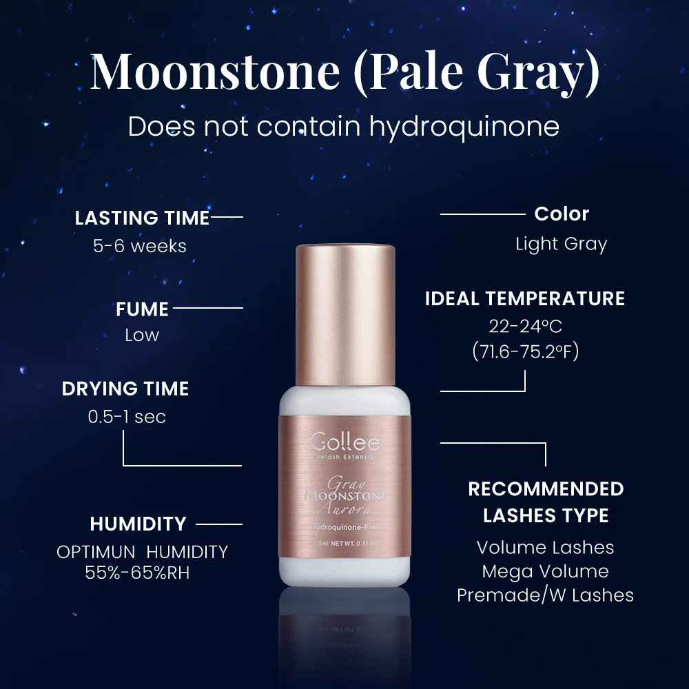 

Клей Gollee Light Gray для наращивания ресниц, 0.5с, без гидрохинона, профессиональный, с невидимым точечным нанесением, для салонов красоты