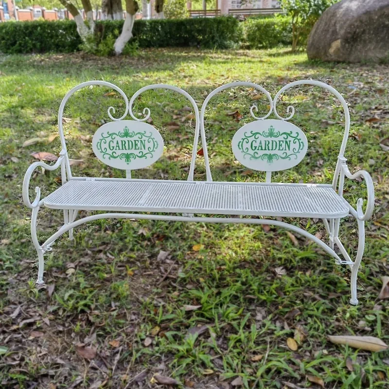 Metal Folding Bench Seat | Plant Stand | Garden Décor for Outdoor Yard Garden Park Bench with Armrests Camping