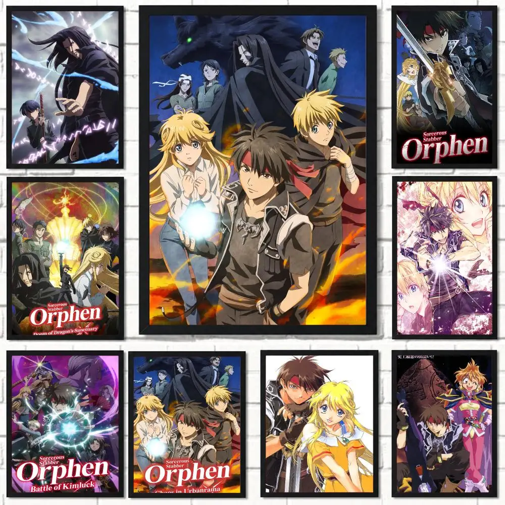 anime S-Sorcerous Stabber Orphen-N Poster Self Adhesive Wall Decor for Modern Home Cafe Office and Bar