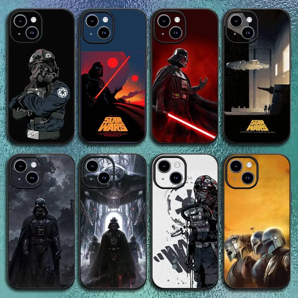 Film S-Star W-Wars Phone Case For IPhone 17 12 13 14 15 16Pro Max  Plus Classic black soft shell