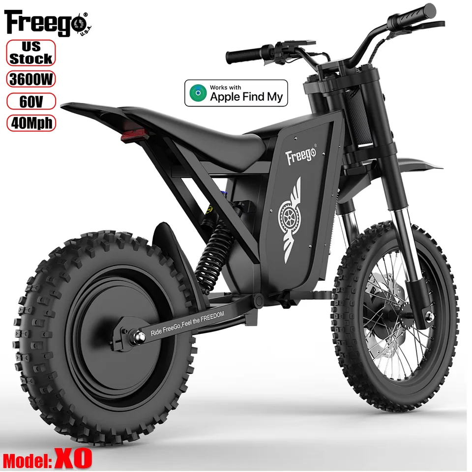 Freego X0 Electric Dirt Bike 3600W Motor 60V 23Ah Battery E Bike 14/10"Tire 40MPH Dual Hydraulic Disc Brakes Electric Motorcycle image 1