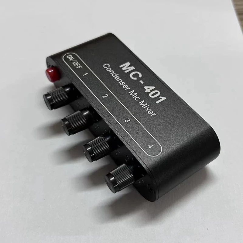 Stereo Audio 1 wyjście 4 wejście mikrofon mikrofon pojemnościowy mikser Extender płyta dźwięku DIY słuchawki wzmacniacz MC-401