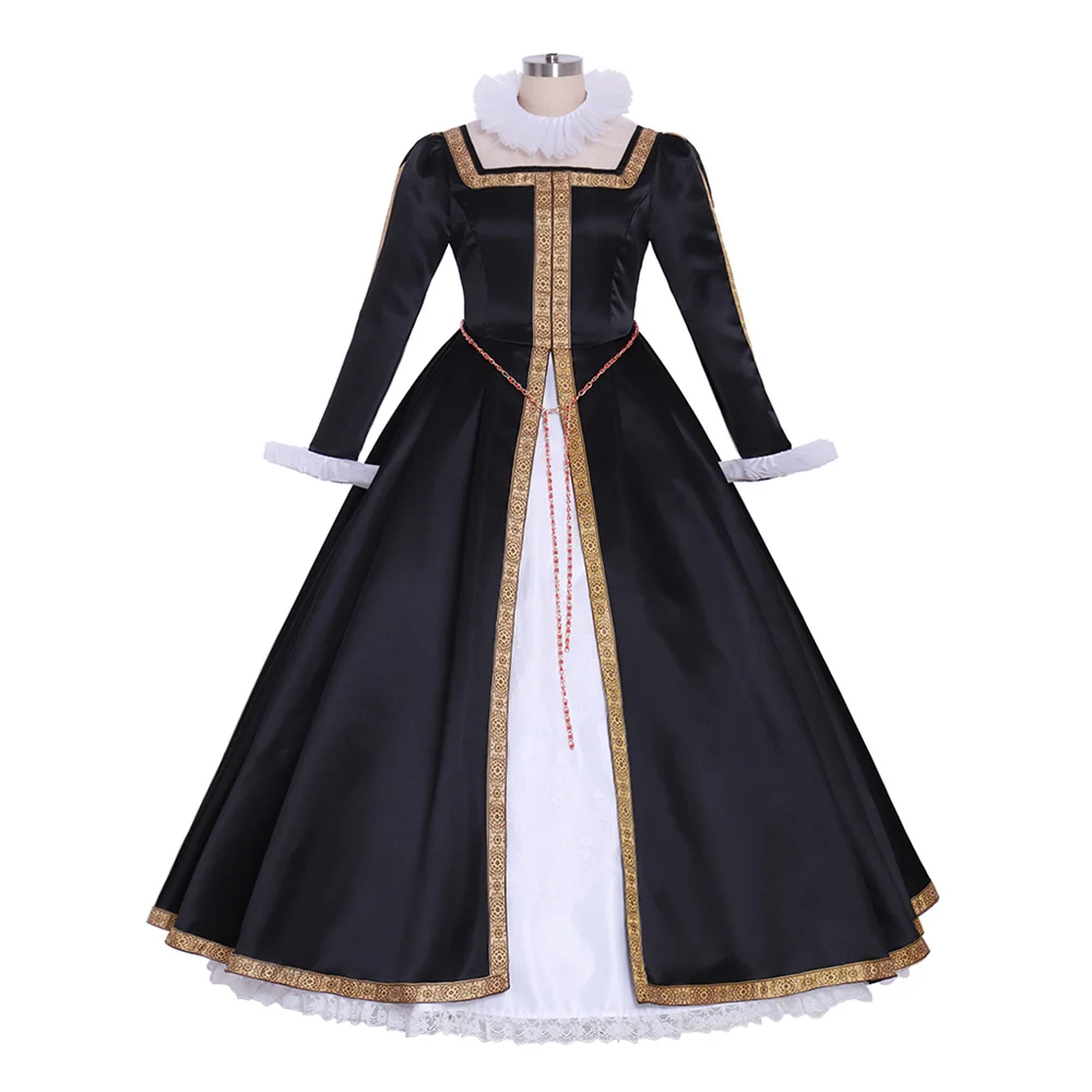 

Victorian Queen Elizabeth Tudor Dress Adult Women Medieval Renaissance Evening Party Ball Gown Musical Outfits Performance