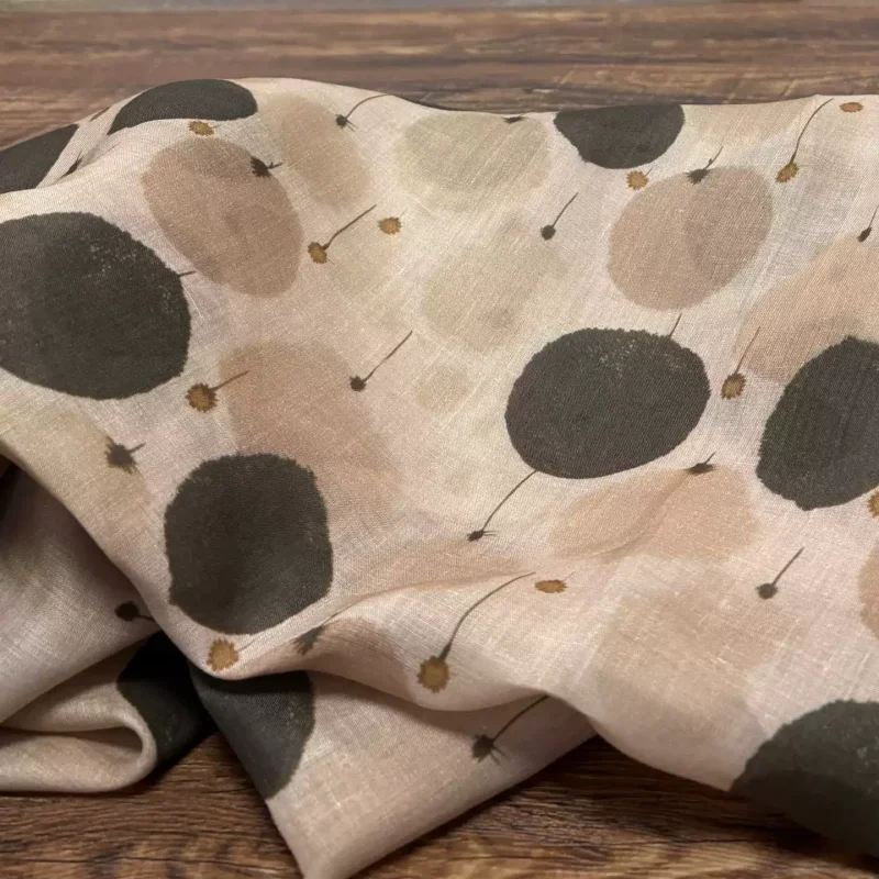 

Pure ramie printed fabric, used for making high-end summer clothing sewing fabrics