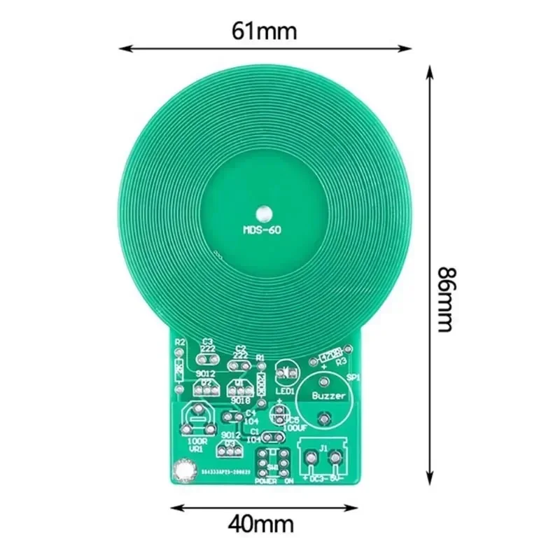 Metal Detector Electronic DC 3V-5V 60mm Non-contact Sensor Board Module Electronic Part Metal Detector With Battery Case DIY Kit
