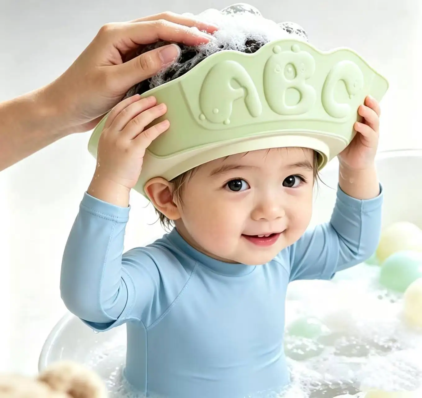 Dual‑Mode Wear Hair Wash Visor, Waterproof Shampoo Shield Hat, Adjustable Bath Hair‑Shield for Shower