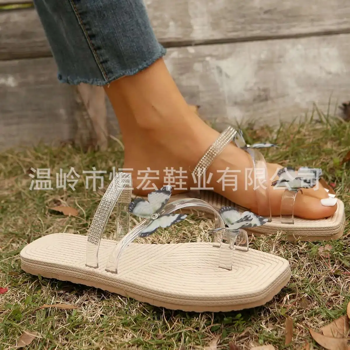 

Римские женские сандалии, новые летние простые пляжные сандалии с бабочкой в сказочном стиле, универсальные пляжные сандалии с мягкой подошвой