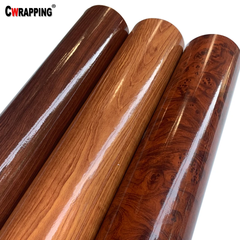30x100cm Self-adhesive Wrap Vinyl Wood Grain Textured Car Internal Stickers Wallpaper Furniture Wood Grain Film Car Decoration