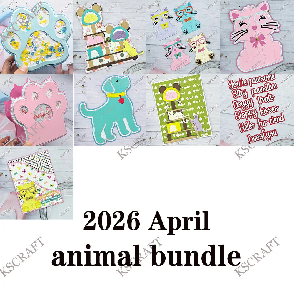 KSCRAFT 2026 April Bundle Metal Cutting Dies Stencils for DIY Scrapbooking Decorative Embossing DIY Paper Cards
