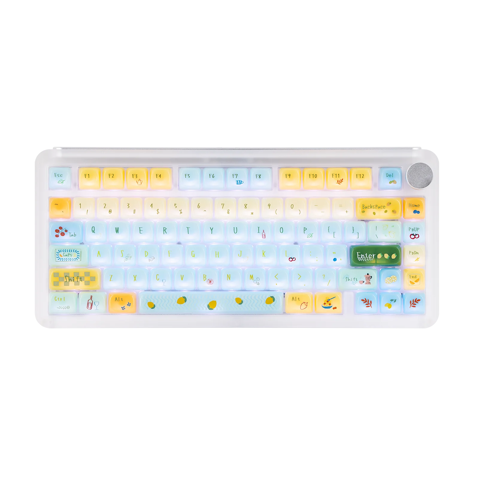 KiiBOOM Sweet Lemon Summer Keycap Set 141 Keys MOA Profile PC Translucent Keycaps Compatible with MX-Style Mechanical Switches