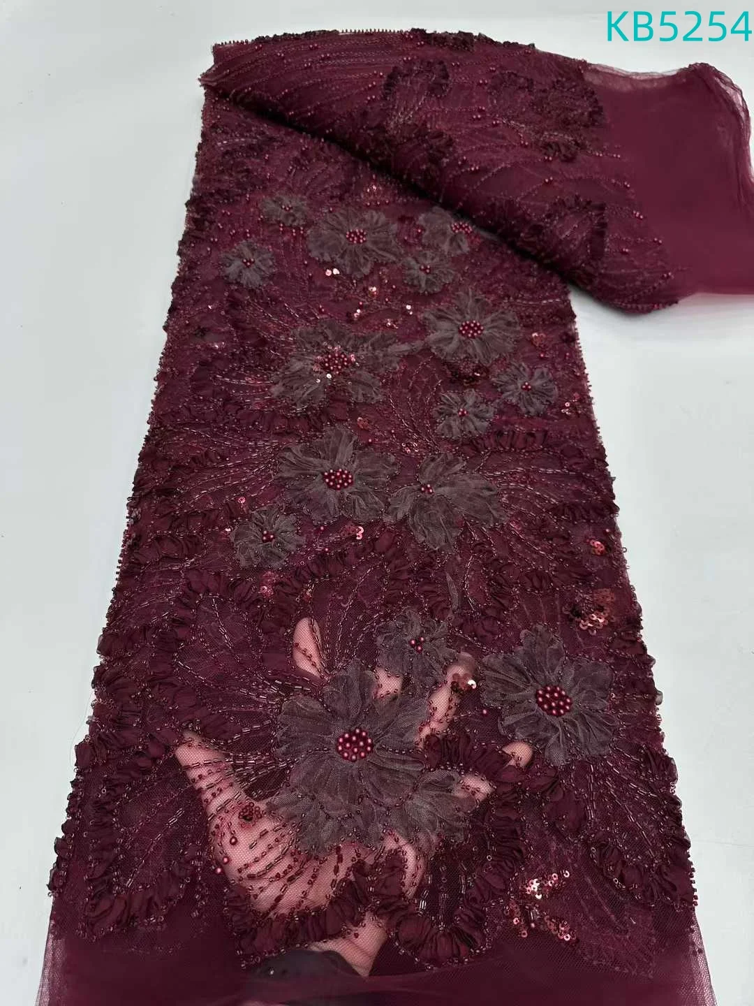 Oliver Green Beaded French Mesh Lace Fabrics African Lace Fabric 5 Yards High Quality 2025 Sequins Embroidery For Wedding KB5254