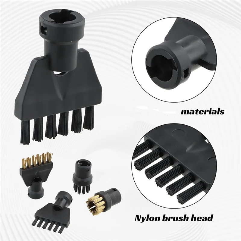 N92R 8PCS Steam Nylon Brass Wire Brush Tool Nozzles For Karcher SC1 SC2 SC3 SC4 SC5 SC7 CTK10 CTK20 Steam Cleaner Accessories