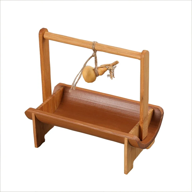 

Тарелка для фруктов в китайском стиле бамбуковая винтажная корзина для хранения закусок с ручкой