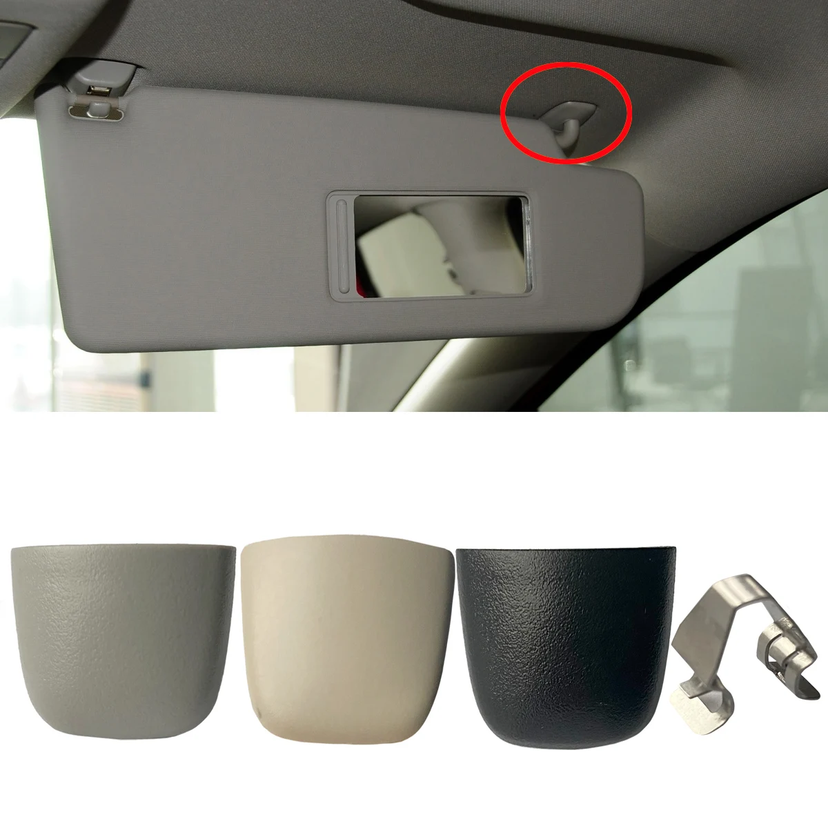 x1 Car Interior Sun Visor Cover Trim Cap Clip for Audi A6 C6 C7 A4 B8 Avant Q5 8R Q3 8U A1 8X A5 8T S6 A7 S7 4G0857621 8K0857621