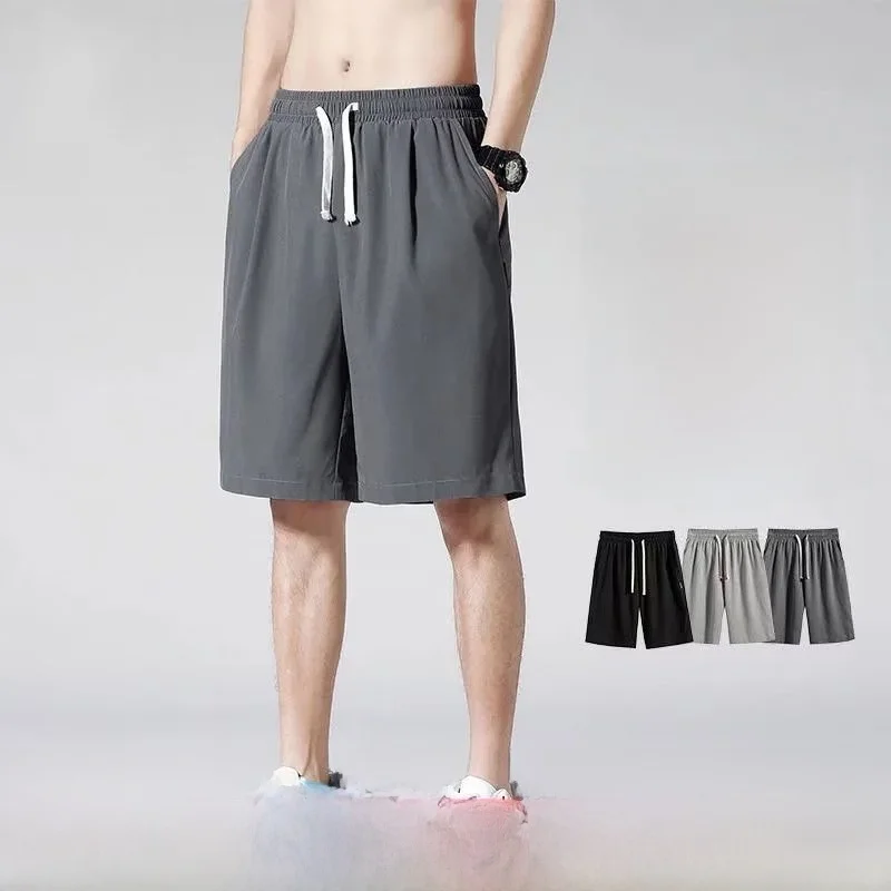 

Свободные повседневные мужские шорты, лето 2023, модные брюки больших размеров, длиной до колена, из римской ткани, средней эластичности, молодежные, стильные