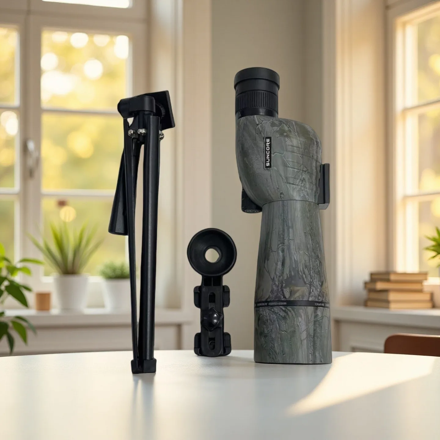 

SUNCORE Professional Spotting Scope for Bird Watching - FMC Coating, Telescope with Mix Color, 30cm Metal Tripod