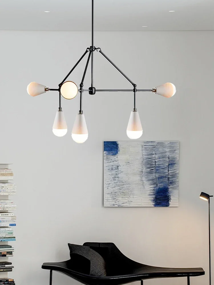 European Industrial Style Post-modern Chandeliers Designer High Ceiling Modern Metal Hanging Lamp Staircase Lighting Fixtures