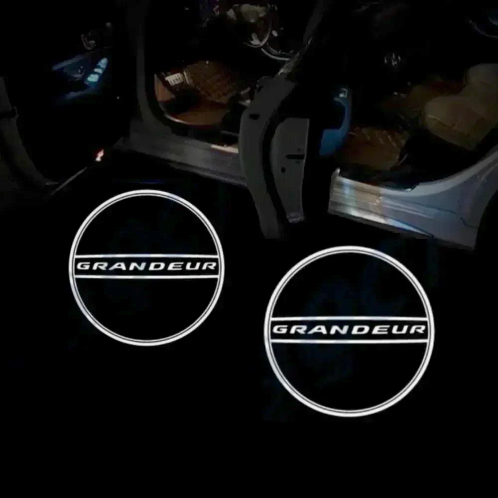 

White GRANDEUR Emblem For Hyundai Door Light 2pcs GRANDEUR Welcome Light Ghost Shadow Light For Hyundai GRANDEUR Car Styling