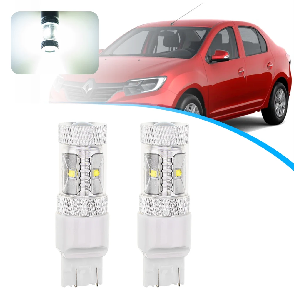 2 uds para Renault Trafic Sandero Stepway I II 1 2 MKII 7443 7440 W21/5W bombilla LED para lámpara CANBUS sin Error luces DRL de circulación diurna