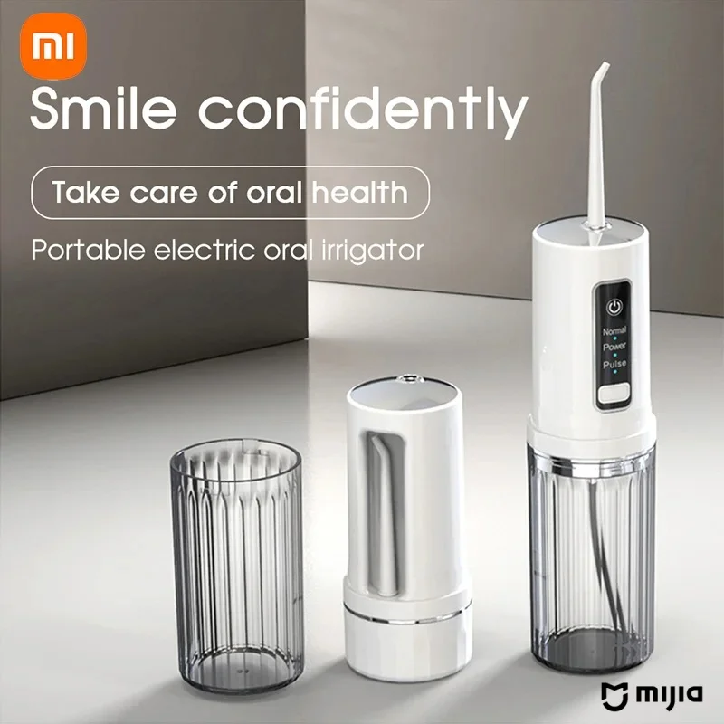 Xiaomi Portable Dental Water Jet Oral Irrigator USB Rechargeable Water Flosser Water Tank Waterproof Teeth Cleaner Oral b nozzle