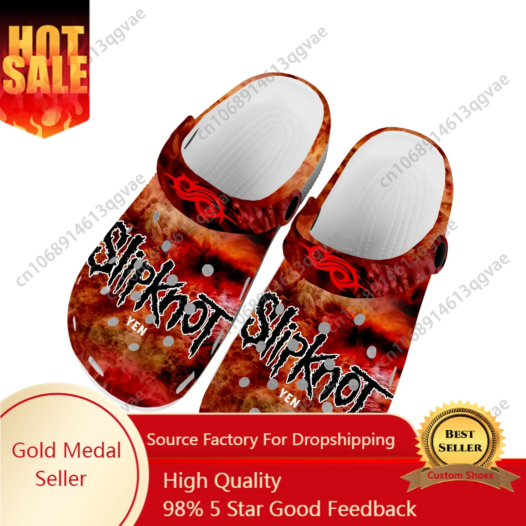 

S-Slipknotss Heavy Mental Band YEN Home Clogs Custom Water Shoes Mens Womens Teenager Garden Clog Breathable Beach Hole Slippers