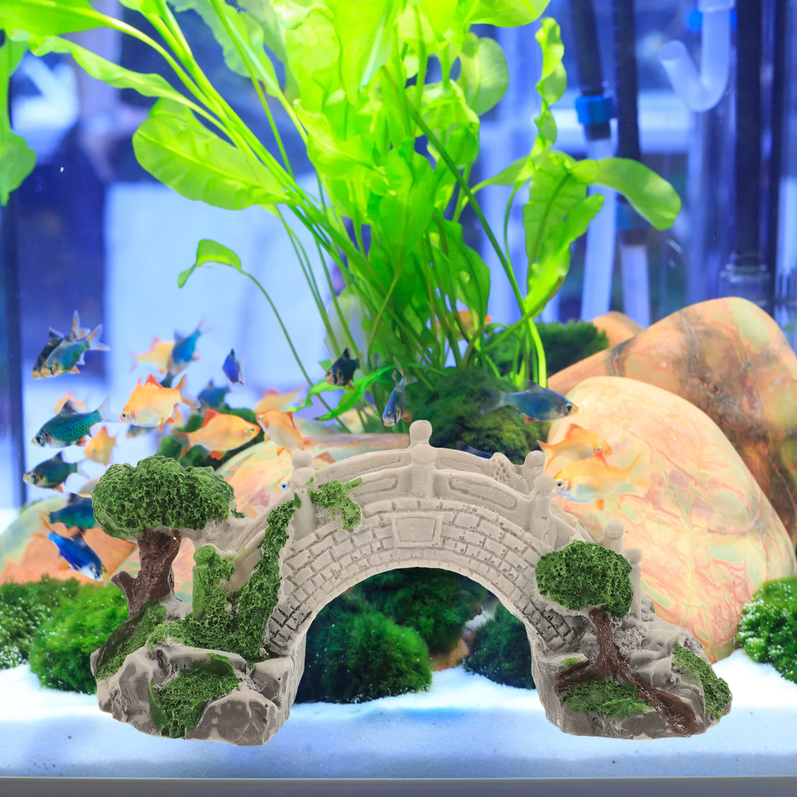 

Miniature Arch Bridge Fish Tank Decor 417 Resin Material Realistic Texture Aquatic Decor Mini Garden Tiny Bridge Bonsai Model