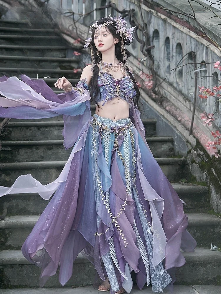 مجموعة هانفو للنساء بأسلوب غريب والمناطق الغربية العرقية تتميز بسحر أثيري مطرز ثقيل