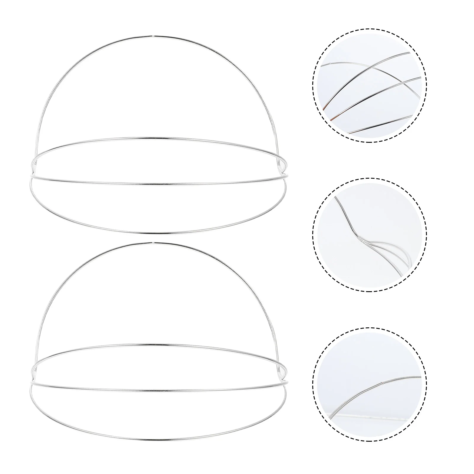 

2pcs Hairband DIY Crown Base Headdress Frame Iron Material Wedding Party Accessory White Color Head Circlet Decor