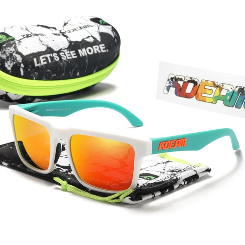 Imagen 2 del producto KDEAM-gafas de sol polarizadas fotocromáticas, lentes de sol deportivas para pesca, equitación, con Calavera, funda con cremallera, varios colores