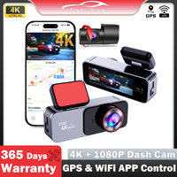 Aprilboy 4K WiFi Dash Cam for Cars Front and Rear Dual Lens Auto Dashcam Time-lapse Video Support 24H Parking Monitor Black Box
