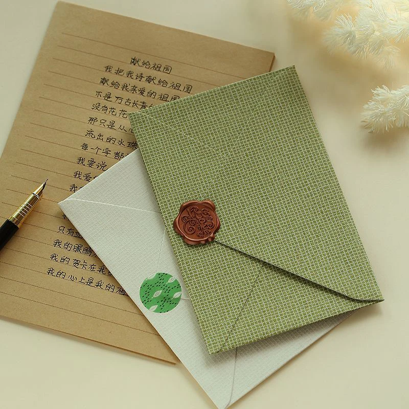 5pcs/lot Envelope Avocado Green 250g Paper Gratitude Small Business Supplies Envelopes for Wedding Invitations Postcards