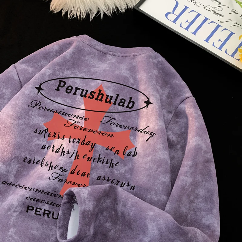 【Mirrordust】سترة هيب هوب من جلد الغزال البارد المخملي بأكمام طويلة ملابس خروج فضفاضة ودافئة مناسبة للرجال والنساء #2