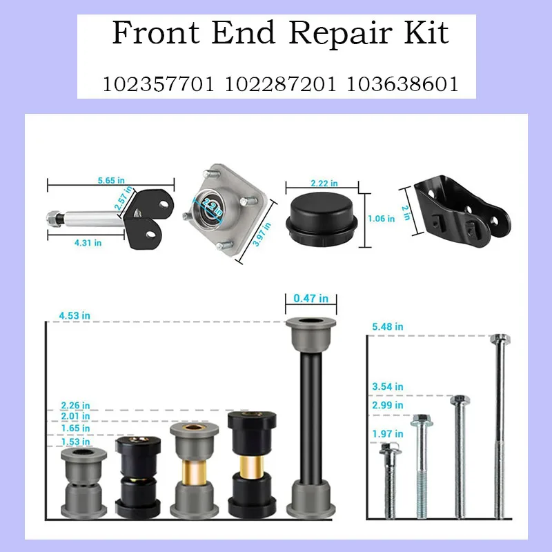 

Ремкомплект передней части тележки для гольфа Deluxe, совместимый с клубным автомобилем 2004 г. Precedent Gas Electric, замена 102357701
