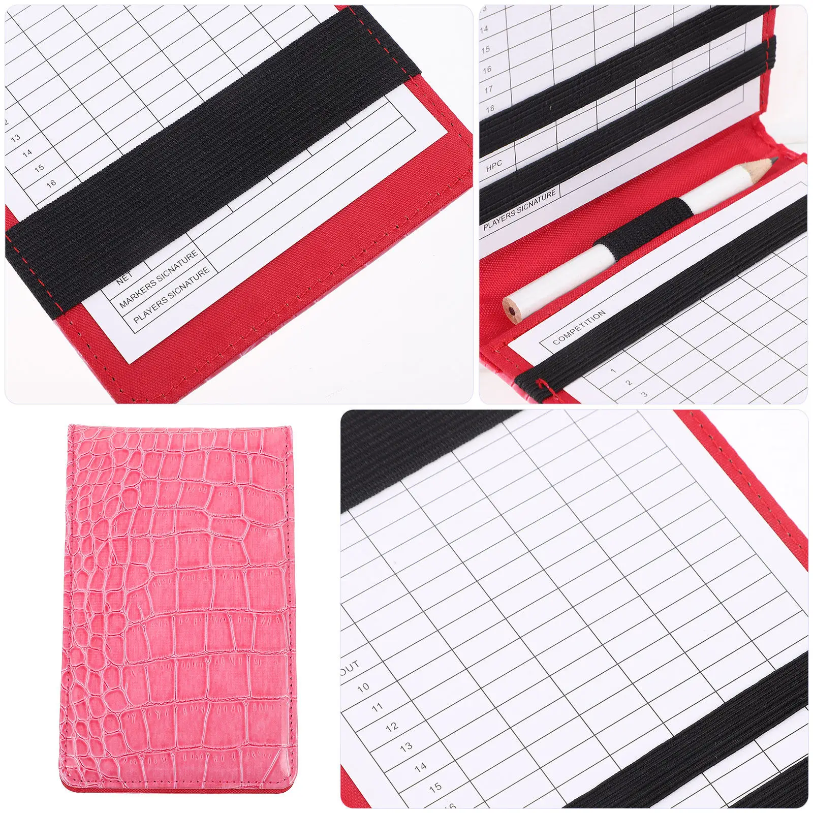 PU Golf Scorebook Portable Sturdy Water Resistant Scorecard Holder for Recording Tracking Progress Lightweight Compact