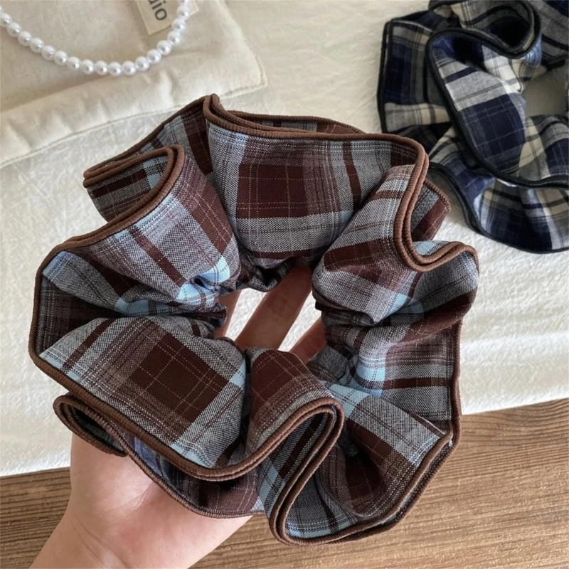  Messy Bun Hair Plaids Pattern Hair Scrunchies Ponytail Holder Elegant Decorations