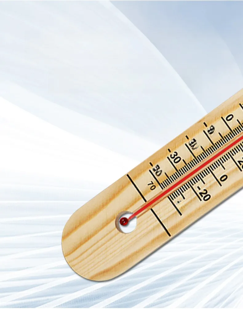 Natural Pine Poplar Wood Thermometer Hygrometer Wall Mount Indoor Outdoor Dual Scale Celsius Fahrenheit Temperature Monitor