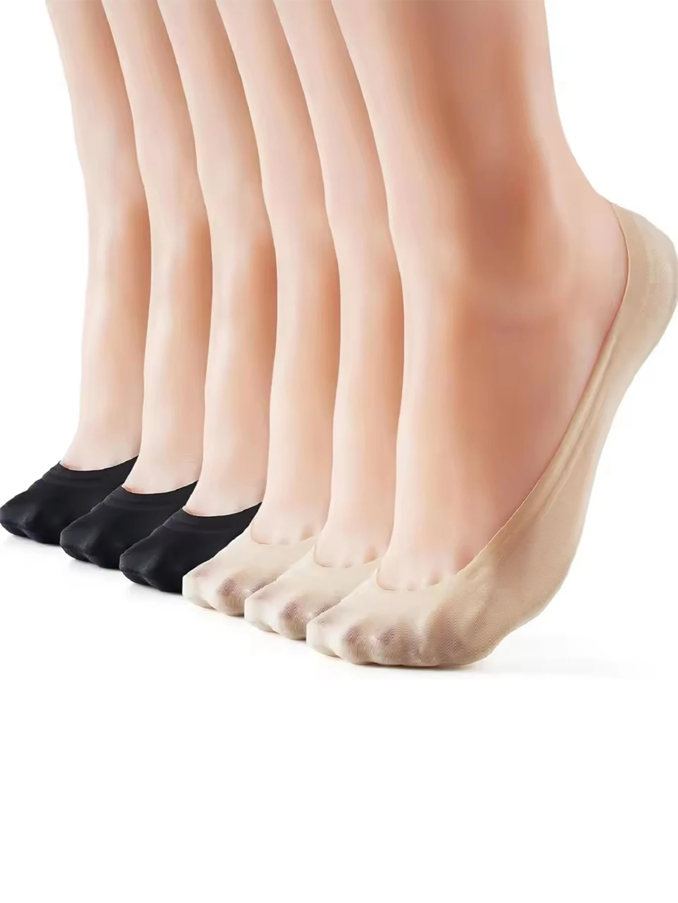 Socks Women's Invisible Ankle Short No-Show Set Foot Female Invisible Low Cut Summer Thin Breathable Non-Slip Ice Silk Boat Sock