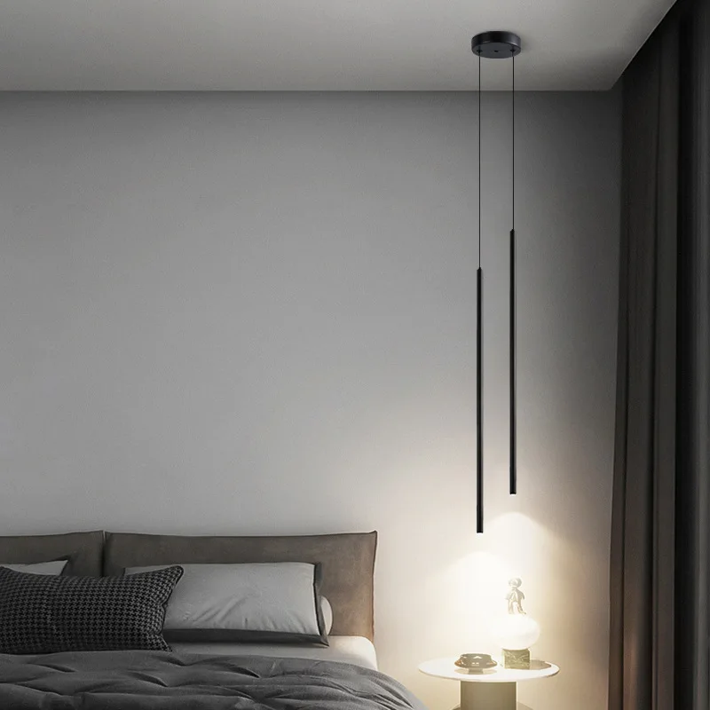 Pendant Lights Restaurant Lights Nordic Modern LED Hanging Line Chandelier for Living Room TV Background Wall Bedroom Headboard