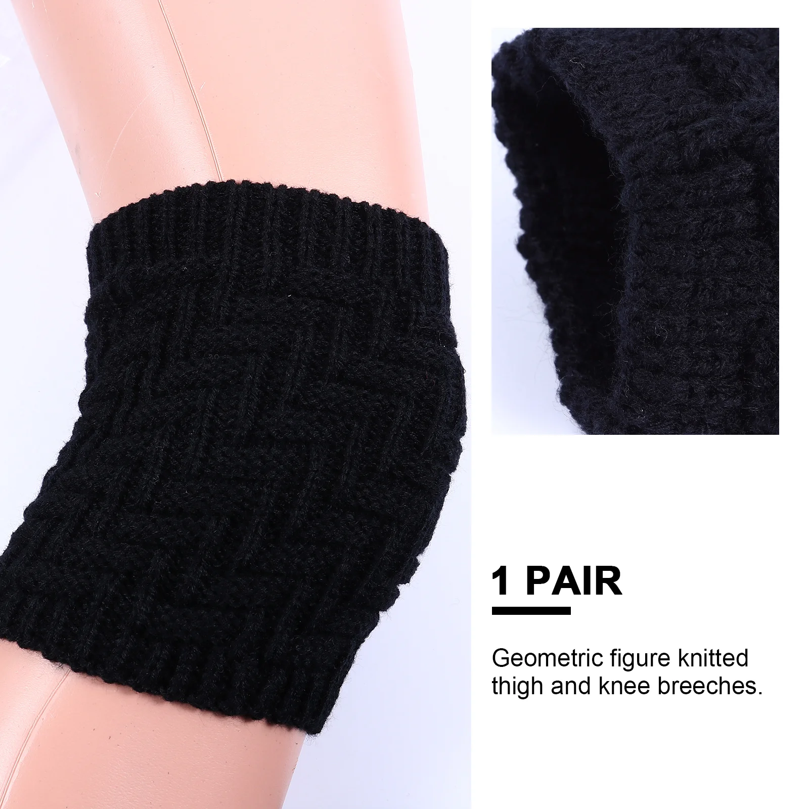

1Pair Knee Straps Comfortable Breathable Fit Warmth Delivery Protective Leg Sleeve Acrylic Fibers Weave Knee Strap