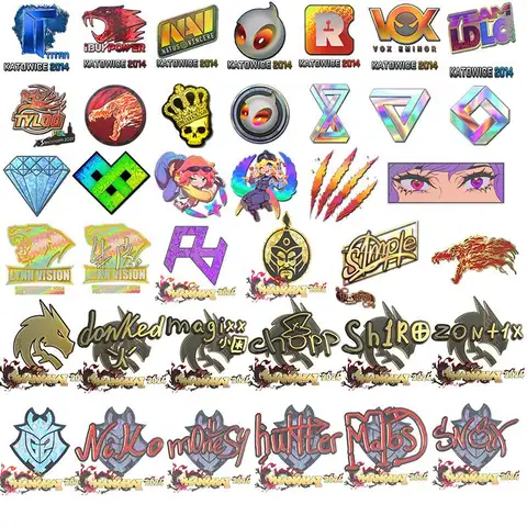 Autocollant laser holographique étanche CSGO CS2 Titan Howl Crown Donk Shanghai Major Team pour tablette, réfrigérateur, ordinateur portable