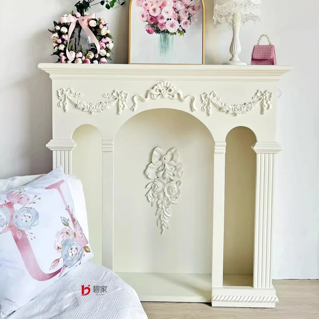 Carved fireplace decorative cabinet porch table retro fireplace rack rack wedding photography props