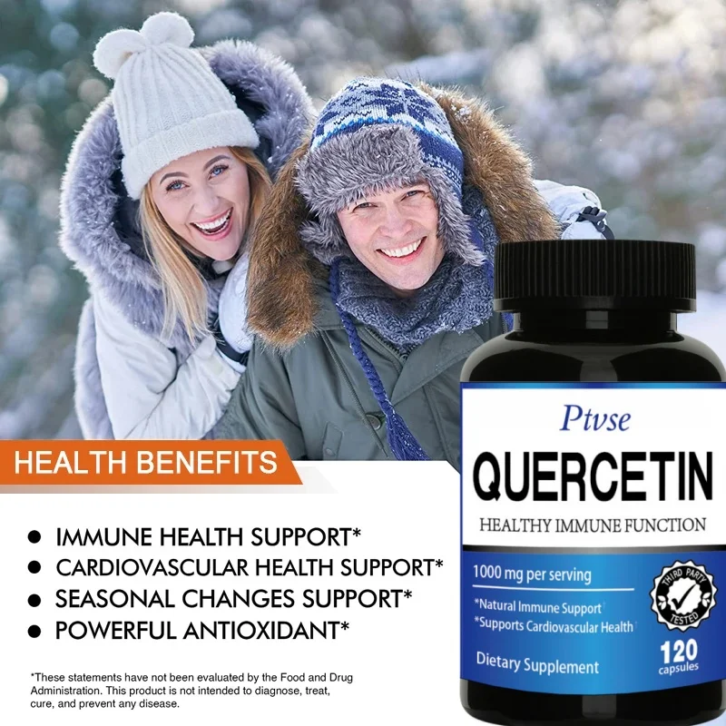 Ptvse Natural Quercetin Supplement Vegan Capsules Bioflavonoid Support - Supports immune health and energy levels