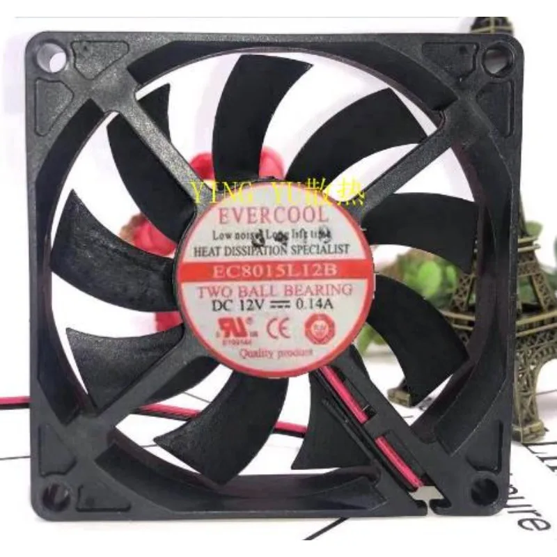 

NEW CPU Cooler Fan for EVERCOOL EC8015L12B 8015 DC12V 0.14A Cooling Fan 80*80*15mm