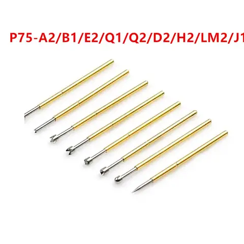 100PCS 스프링 테스트 핀 P75-A2 B1 E2 E3 D2 J1 Q1 Q2 H2 LM2 T2 외경 1.02mm 길이 16.5mm PCB 프로브