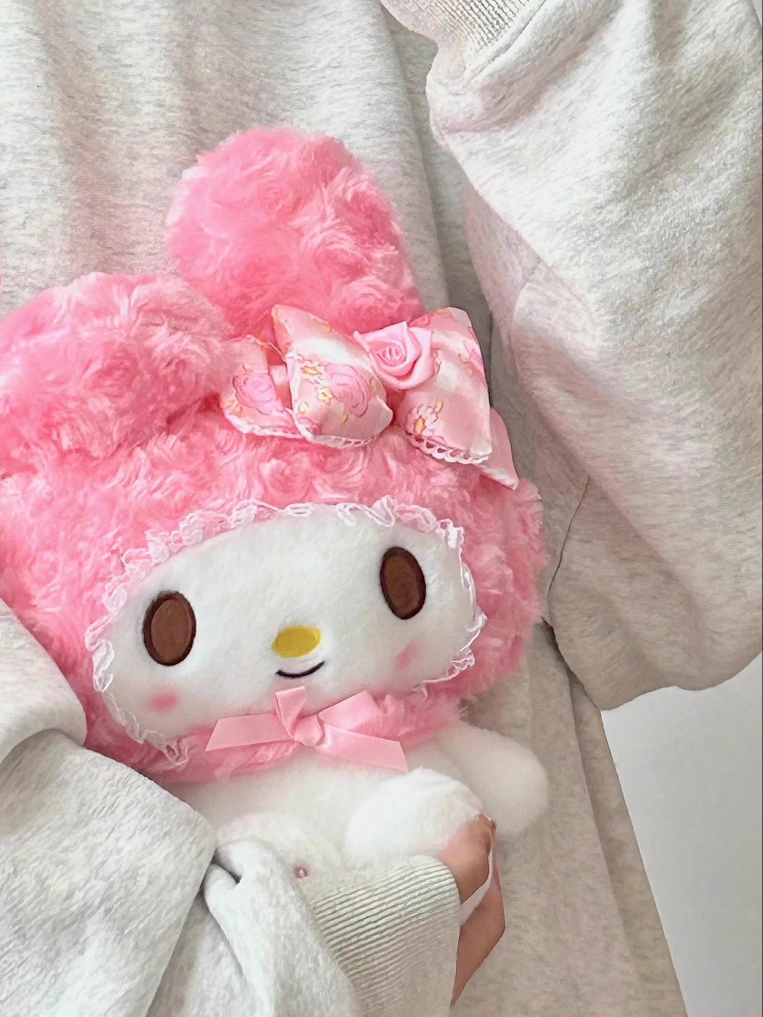 30CM Echte Sanrio Rose Serie Hallo Kitty Melody Stofftier Plüsch Spielzeug Peluche Anime Puppe Geburtstag Weihnachten Geschenk Für mädchen – Detail 2
