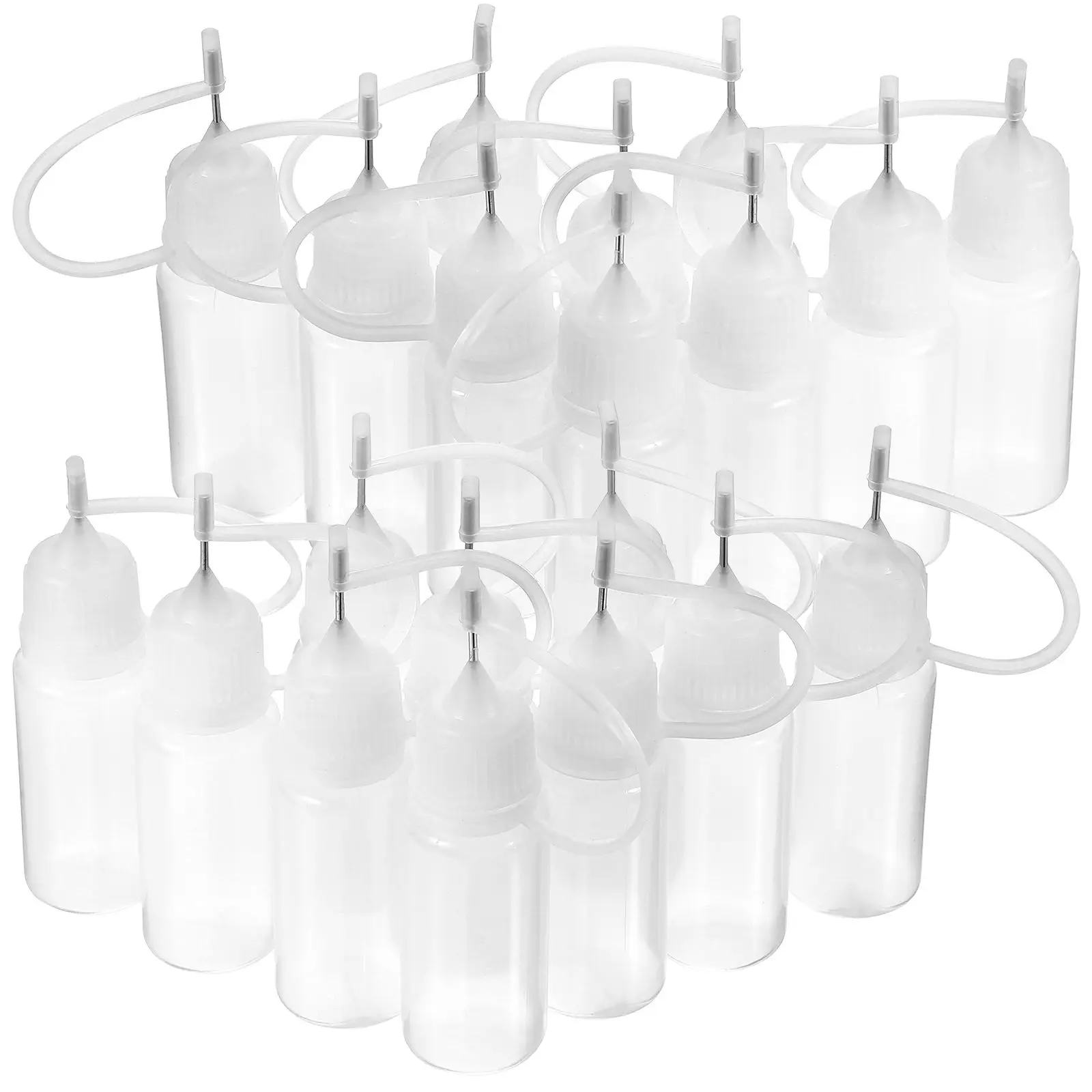 

20 Pcs Needle Tip Applicator Bottles 10ml PE Plastic Precision Dropper Refillable Handmade Paint Dispensing Craft Projects