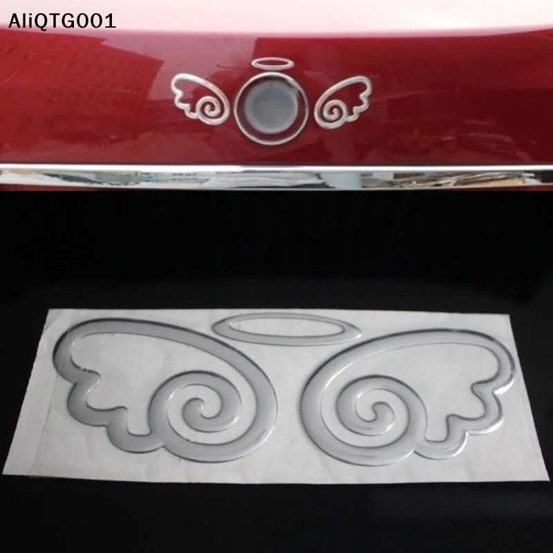 1/5Pcs Rear Car External Modification Accessories PVC 3D Angel Wings Personalized Car Label Decoration