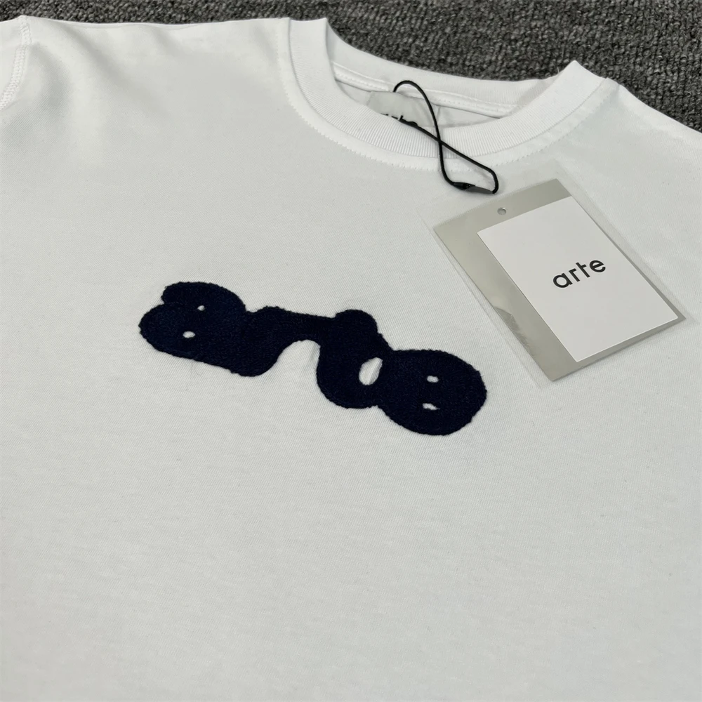 طمس التطريز تي شيرت الرجال النساء جودة عالية قصيرة الأكمام تي شيرت أبيض الأعلى المحملات #4